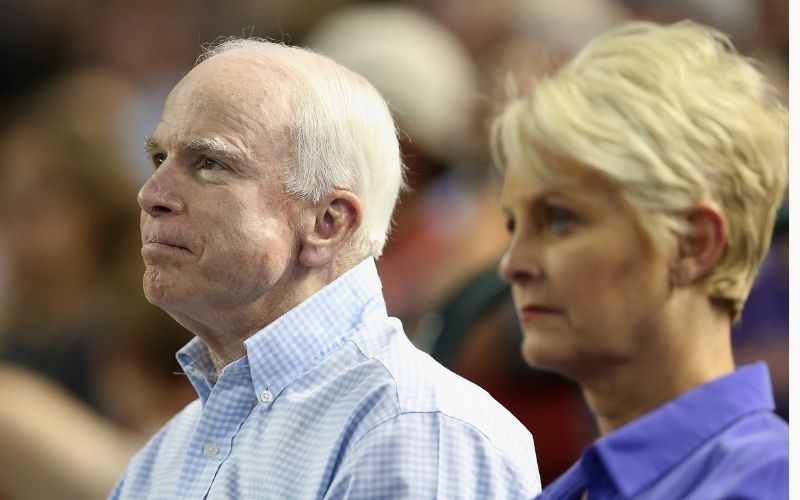 Cindy McCain with her late husband John in 2014. Cindy McCain with her late husband John in 2014.