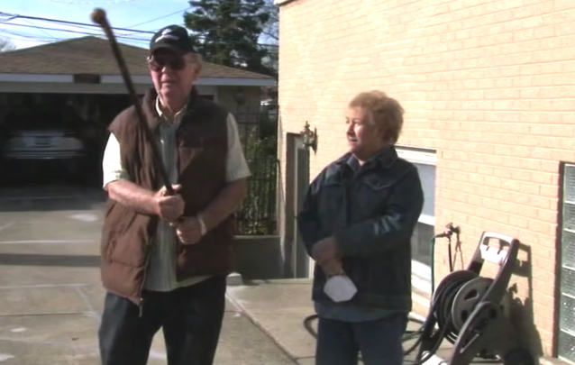 Don\'t mess with an Irish American! Dan Donovan, 81, and his wife Barbara, from Niles, Illinois.