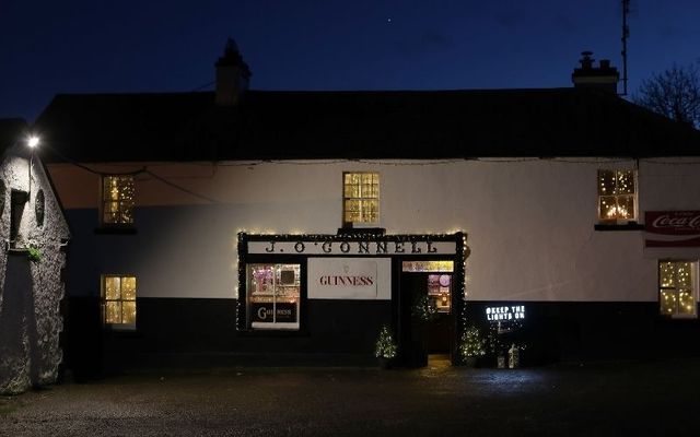 J O\'Connell\'s in Skryne Co. Meath; the pub from the iconic Guinness Christmas TV ad has been lit up in its festive best. 
