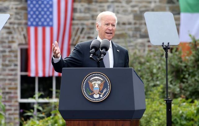 Joe Biden at Dublin Castle in 2016. 