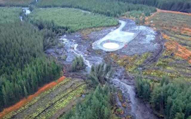 Aerial snapshot of the peat slippage in Donegal.