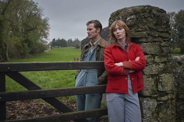 A still of Emily Blunt and Jamie Dornan in Wild Mountain Thyme.