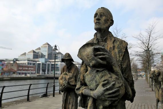 The Irish Famine Memorial in Dublin. 
