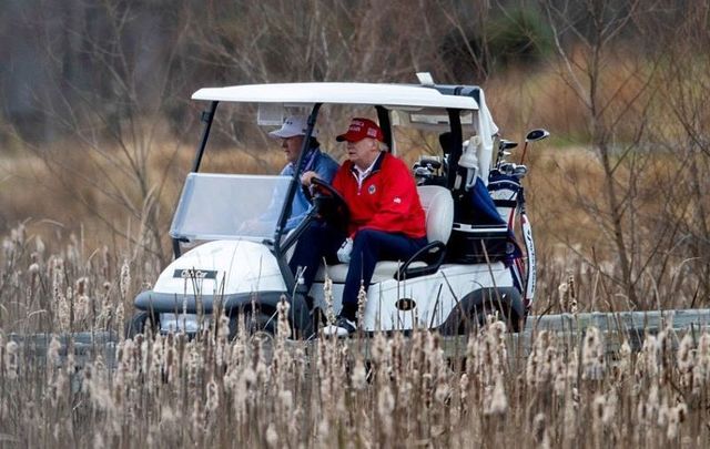 November 27, 2020: President Donald Trump golfs at Trump National Golf Club in Sterling, Virginia. 