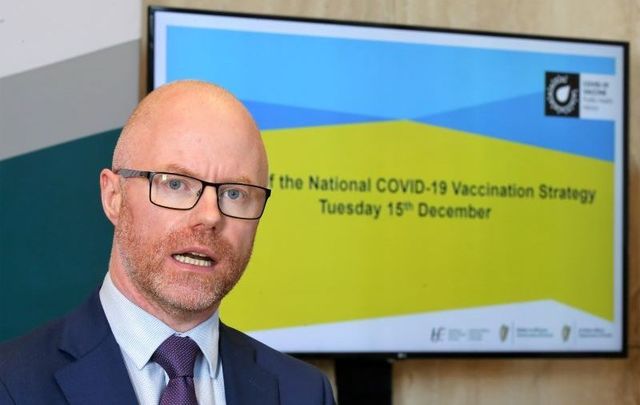 December 15, 2020: Ireland\'s Minister for Health Stephen Donnelly speaking at the launch of the National Covid-19 Vaccination Strategy in the Department of Health, Dublin.