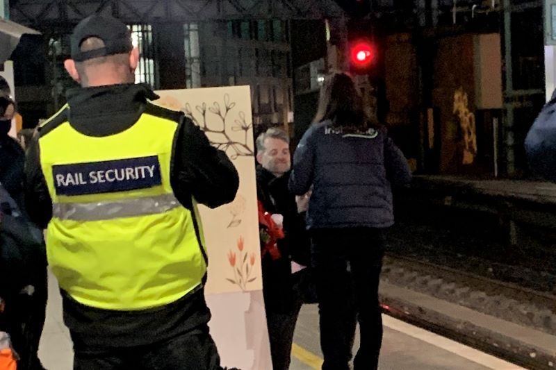 WATCH: Irish man pulls off surprise proposal for train driver girlfriend in Dublin