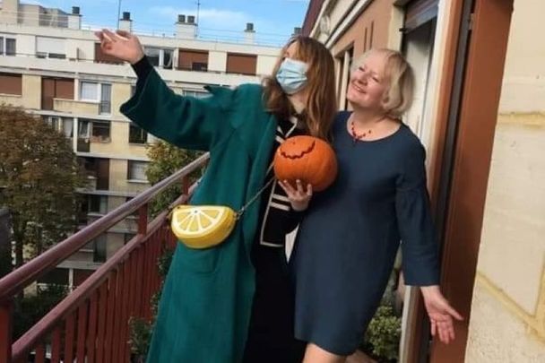 Sheila McNally and her daughter Maya enjoying a sunny October day in Paris.