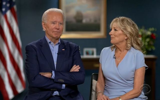 President-elect Joe Biden and First Lady-elect Dr. Jill Biden during their interview with Stephen Colbert.