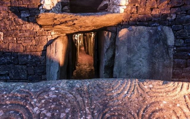 View from outside the passage tomb at Newgrange on Sunday, December 20. 