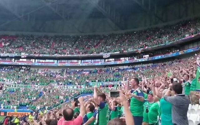 Northern Ireland fans singing Sweet Caroline at Euro 2016. 