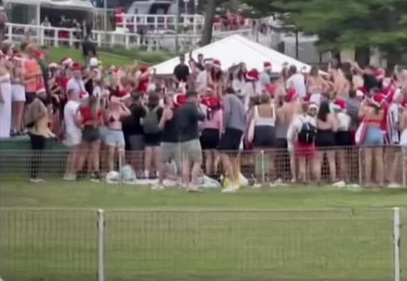 Footage posted to Instagram of the Sydney beach Christmas Party, which flaunted COVID rules, and has sparked a new outbreak.