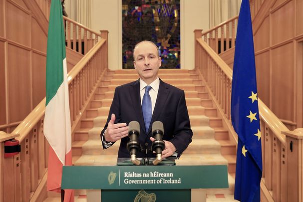 Taoiseach Micheál Martin addressing the nation as Ireland re-enters lockdown.