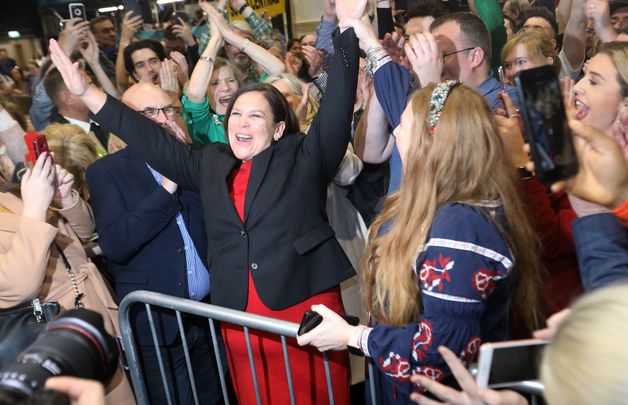 Sinn Féin President Mary Lou McDonald celebrates her win in the General Election 2020.