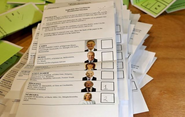 A ballot from the Irish presidential election in 2018. Should emigrants have the right to vote at home?