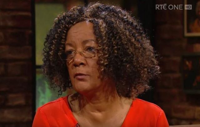 Rosemary Adaser, a mixed-race Irish survivor of Ireland\'s Mother and Baby Homes, during a 2017 appearance on RTE\'s \'Late Late Show.\'