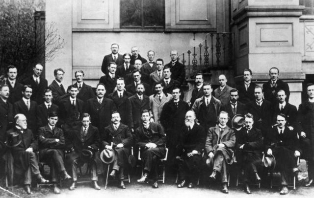 Sinn Fein leaders at the First Dail Eireann in 1919, which later established Republican Courts.