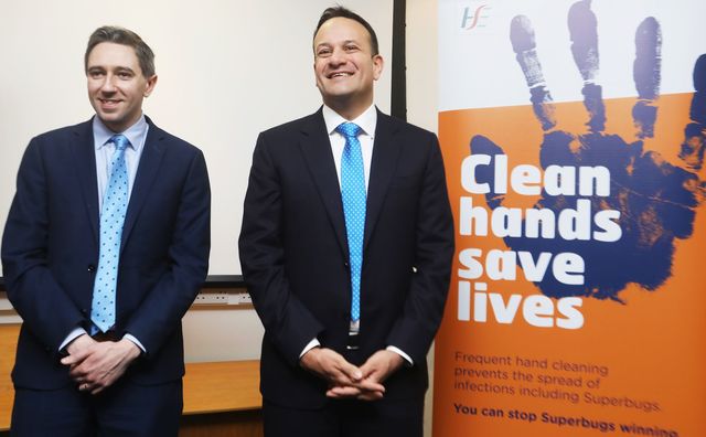 Ireland Health Minister Simon Harris and Taoiseach Leo Varadkar, photographed at the Health Protection Surveillance Centre. 