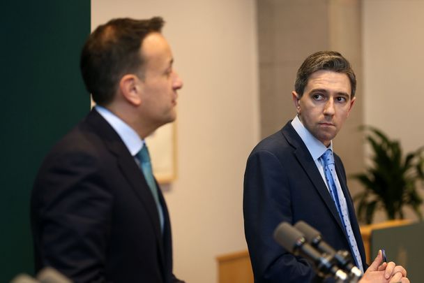 Irish leader Leo Varadkar and Minister for Health Simon Harris. 