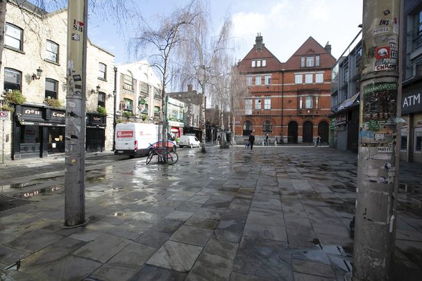 Temple Bar, Dublin: A usual tourist hotspot empty due to the coronavirus covid-19 outbreak.