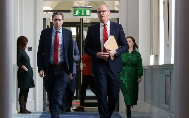 Ireland\'s Minister for Health Simon Harris and Ireland\'s Deputy Leader Simon Coveney.