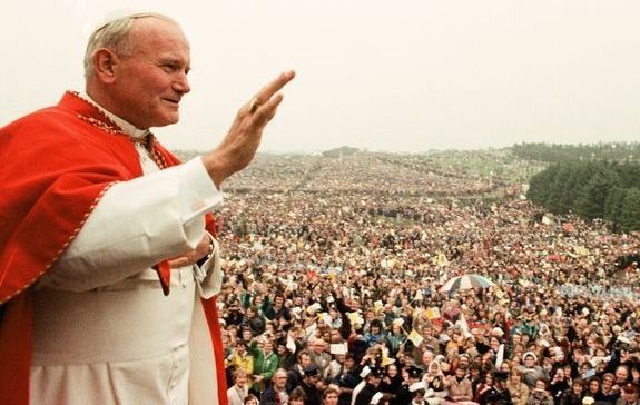 Pope John Paul II addresses the people of Ireland in 1979.