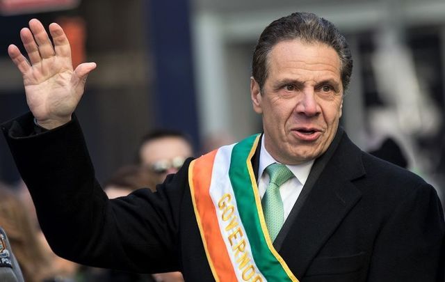 NY Governor Andrew Cuomo marching in the 2017 NYC St. Patrick\'s Day Parade