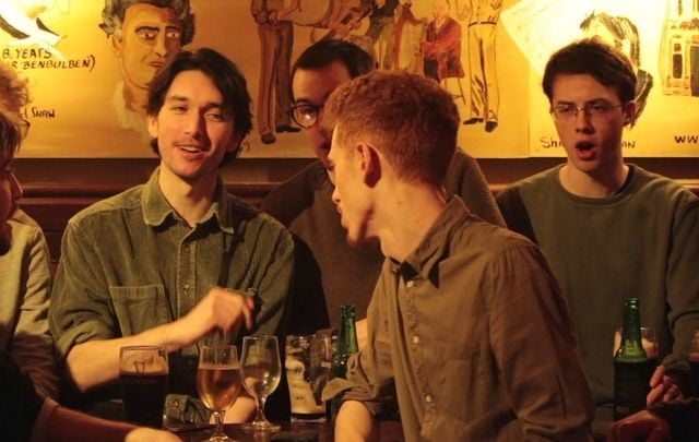 The Ramparts singing \"The Rocky Road to Dublin\" at The Stag\'s Head pub in Dublin, Ireland.