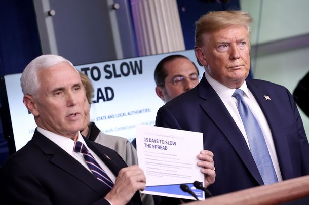 Vice President Mike Pence and President Donald J Trump.