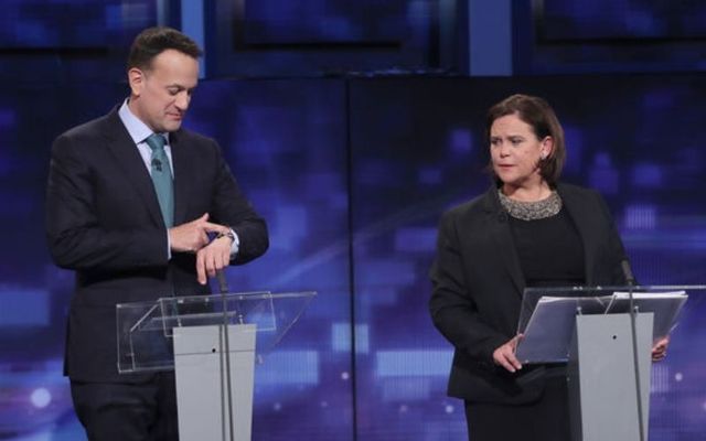 Leo Varadkar and Mary Lou McDonald at the leader\'s debate earlier this year. 