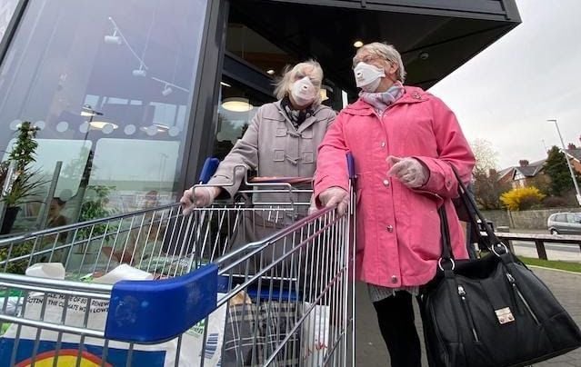 Shoppers at LIDL in West Belfast this week.