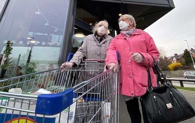 Shoppers at LIDL in West Belfast this week.