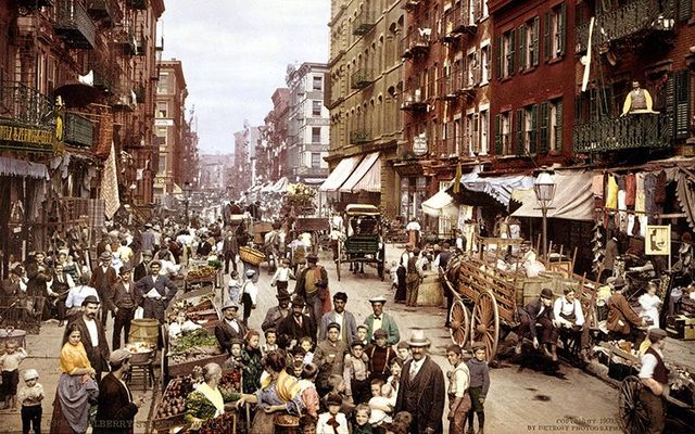 Mulberry Street, c 1900: The New York Tenement Museum documents the struggles of the Irish in America. 