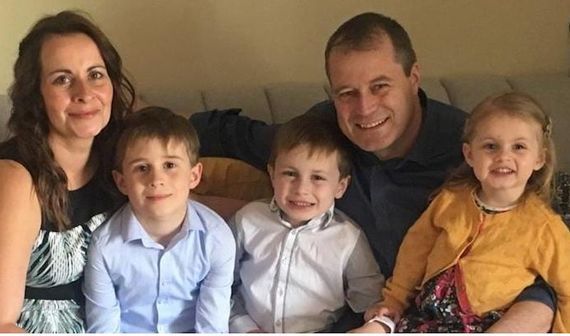 Andrew McGinley with his wife and kids. 