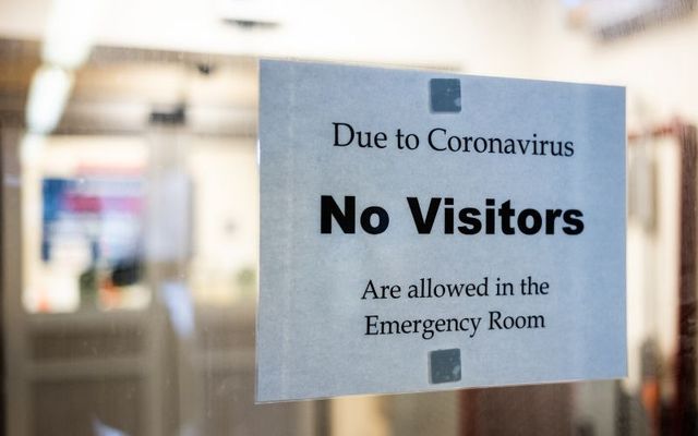 A sign in the emergency room at St. Barnabas\' Hospital in the Bronx. 
