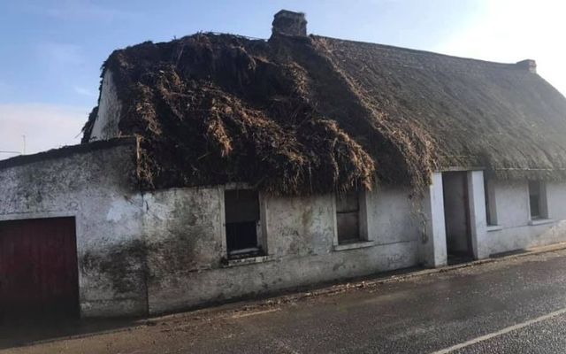 The fire burned through the cottage\'s roof