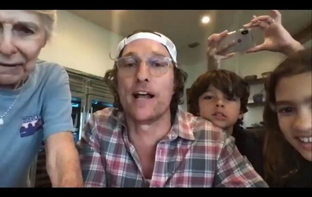 Matthew McConaughey and his family tuned in for virtual bingo, much to the delight of some senior citizens.