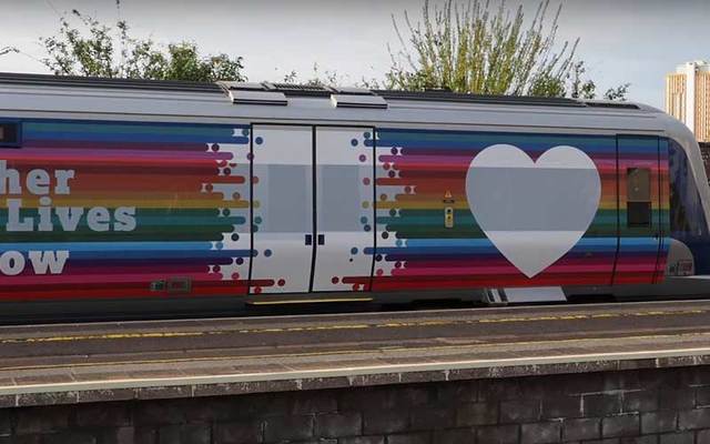 Translink\'s \"Trainbow,\" in support of the Chase the Rainbow campaign.