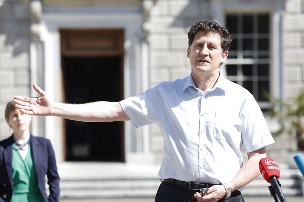 Green Party leader Eamon Ryan arrives at Government Buildings in Dublin last week. 