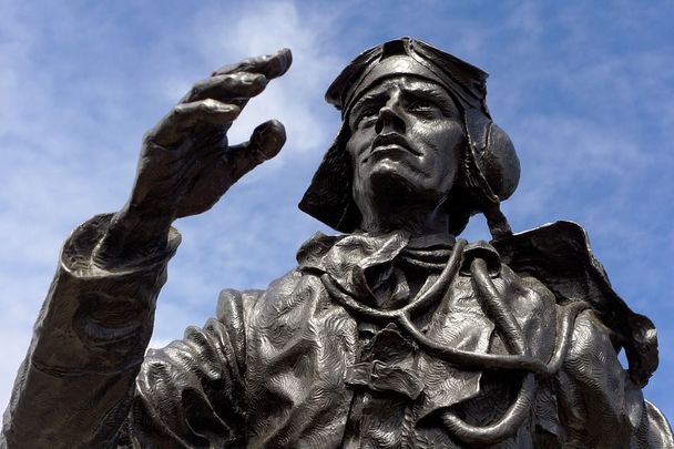 Churchill\'s \"Few\": A statue dedicated to the RAF pilots who fought in the Battle of Britain.