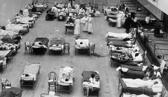 The Spanish Flu, 1918: A makeshift hospital in Oakland during the flu pandemic.