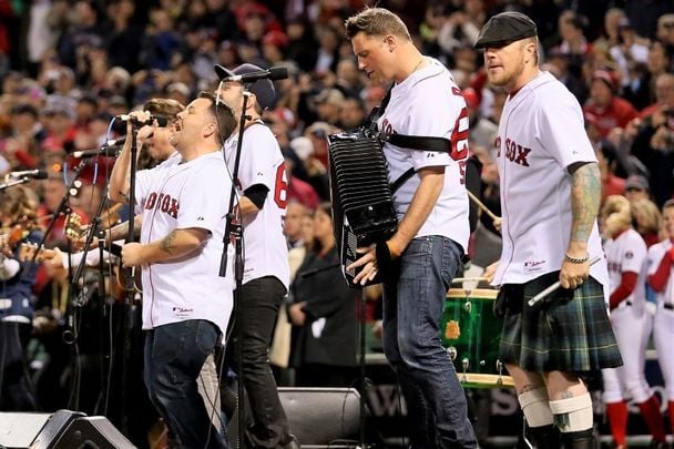 Dropkick Murphys perform prior to Game Six of the American League Championship Series between the Detroit Tigers and the Boston Red Sox at Fenway Park on October 19, 2013, in Boston, Massachusetts. 