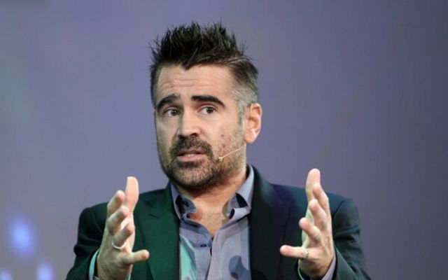 Colin Farrell speaking at Dublin\'s Convention Center last year. 