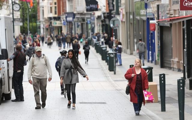 Dublin\'s Grafton Street is busier than it has been in almost three months as businesses prepare to reopen. 
