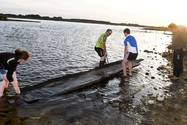 Cathal McDonagh made a big discovery of this log boat near Lisacul, Co. Roscommon