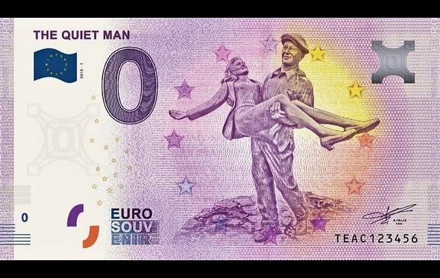 The Quiet Man is being memorialized on a new product from Euro Note Souvenir.