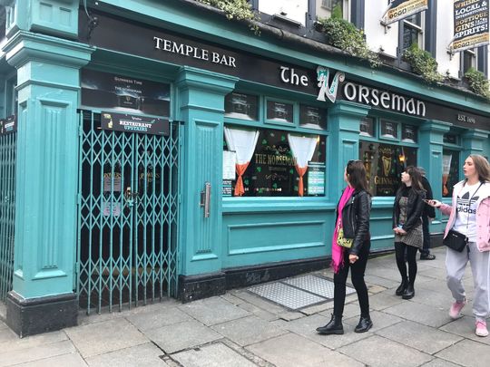 The Norseman pub, in Temple Bar Dublin, during the COVID-19 lockdown.