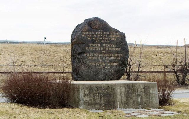 The Black Rock memorial in Griffintown memorializes some 6,000 Irish immigrants who died in Montreal after fleeing the Irish Famine.