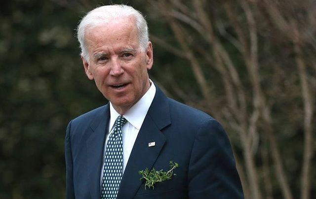 Vice President Joseph Biden waits for the arrival of Taoiseach Enda Kenny of Ireland, at the Naval Observatory, on March 14, 2014, in Washington, DC. Vice President Biden hosted a breakfast for the Irish Prime Minister in honor of St. Patricks Day on Sunday.