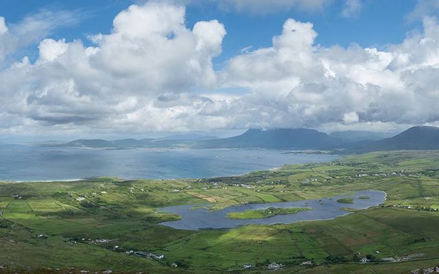 Views from Tully Mountain, in Connemara, County Galway.