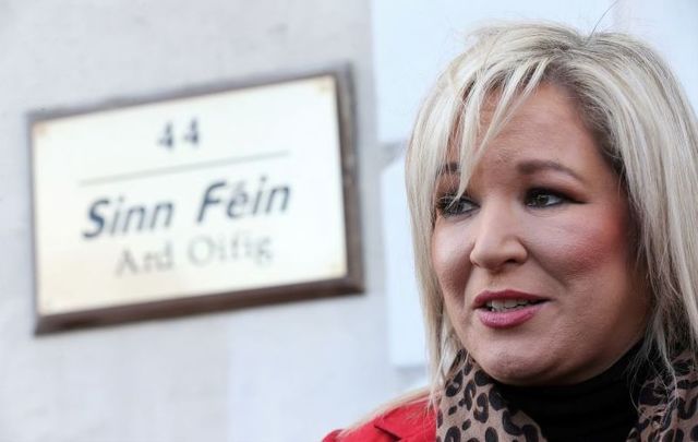 Michelle O\'Neill, pictured here in February 2020, faced criticism for attending the funeral on Tuesday. 